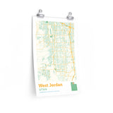 West Jordan Utah City Street Map Poster-Allegiant Goods Co. Vintage Sports Apparel