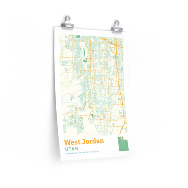 West Jordan Utah City Street Map Poster-Allegiant Goods Co. Vintage Sports Apparel