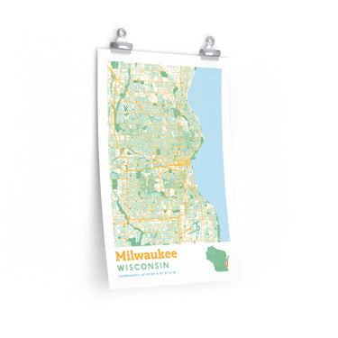 Milwaukee Wisconsin City Street Map Poster-Allegiant Goods Co. Vintage Sports Apparel