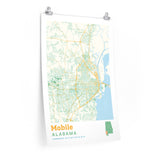 Mobile Alabama City Street Map Poster-Allegiant Goods Co. Vintage Sports Apparel