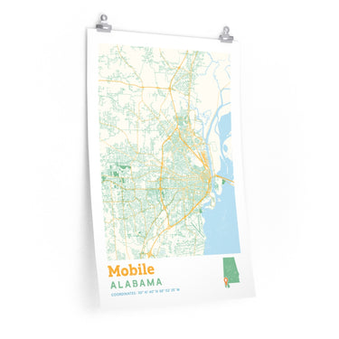 Mobile Alabama City Street Map Poster-Allegiant Goods Co. Vintage Sports Apparel