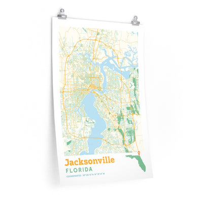 Jacksonville Florida City Street Map Poster-20″ × 30″-Allegiant Goods Co. Vintage Sports Apparel