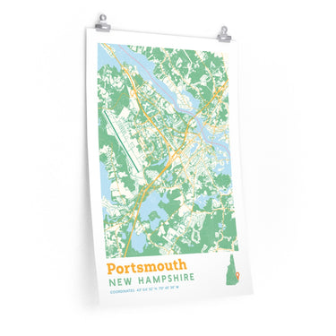 Portsmouth New Hampshire Street Map Poster-Allegiant Goods Co. Vintage Sports Apparel