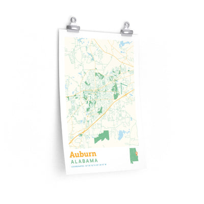 Auburn Alabama City Street Map Poster-12″ × 18″-Allegiant Goods Co. Vintage Sports Apparel
