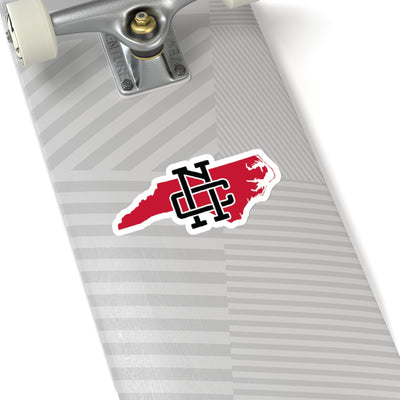North Carolina Home State Sticker (Red & Black)-6x6"-Allegiant Goods Co. Vintage Sports Apparel