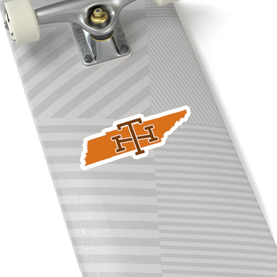 Tennessee Home State Sticker (Orange & Burnt Orange)-6x6"-Allegiant Goods Co. Vintage Sports Apparel