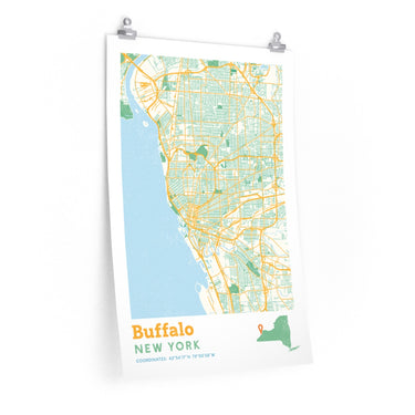 Buffalo New York City Street Map Poster-Allegiant Goods Co. Vintage Sports Apparel