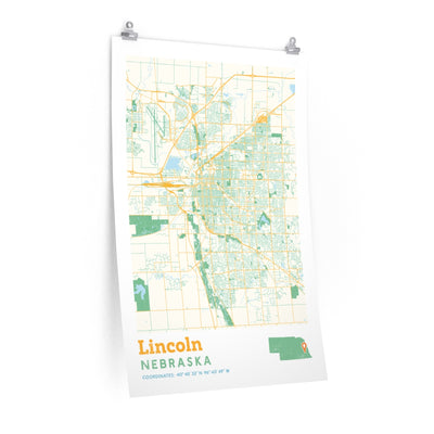 Lincoln Nebraska City Street Map Poster-24″ × 36″-Allegiant Goods Co. Vintage Sports Apparel