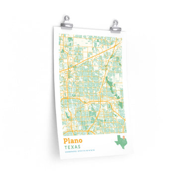 Plano Texas City Street Map Poster-Allegiant Goods Co. Vintage Sports Apparel