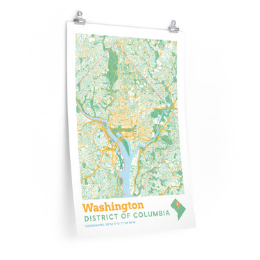 Washington D.C. City Street Map Poster-Allegiant Goods Co. Vintage Sports Apparel