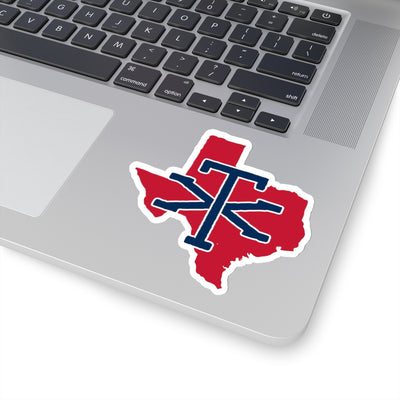 Texas Home State Sticker (Red & Navy Blue)-4x4"-Allegiant Goods Co. Vintage Sports Apparel