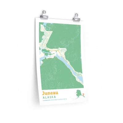 Juneau Alaska City Street Map Poster-12″ × 18″-Allegiant Goods Co. Vintage Sports Apparel
