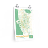 Colorado Springs Colorado City Street Map Poster-Allegiant Goods Co. Vintage Sports Apparel