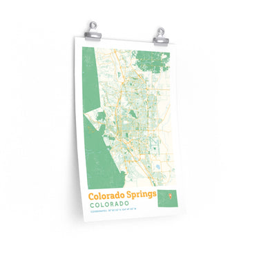 Colorado Springs Colorado City Street Map Poster-Allegiant Goods Co. Vintage Sports Apparel