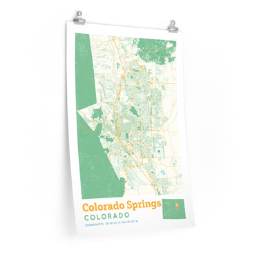Colorado Springs Colorado City Street Map Poster-Allegiant Goods Co. Vintage Sports Apparel