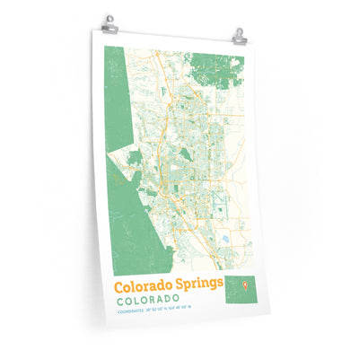 Colorado Springs Colorado City Street Map Poster-20″ × 30″-Allegiant Goods Co. Vintage Sports Apparel