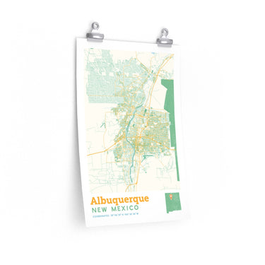 Albuquerque New Mexico City Street Map Poster-Allegiant Goods Co. Vintage Sports Apparel