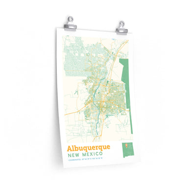 Albuquerque New Mexico City Street Map Poster-12″ × 18″-Allegiant Goods Co. Vintage Sports Apparel
