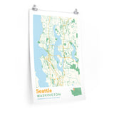 Seattle Washington City Street Map Poster-Allegiant Goods Co. Vintage Sports Apparel