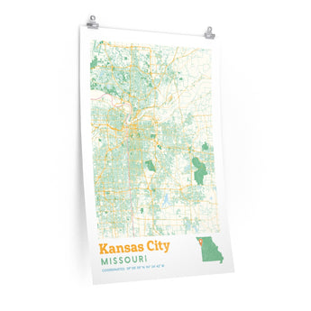 Kansas City Missouri City Street Map Poster-24″ × 36″-Allegiant Goods Co. Vintage Sports Apparel