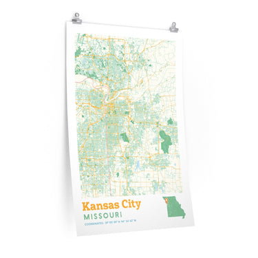 Kansas City Missouri City Street Map Poster-Allegiant Goods Co. Vintage Sports Apparel