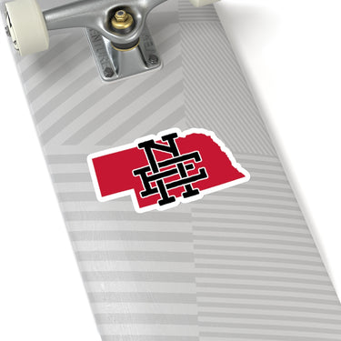 Nebraska Home State Sticker (Black & Red)-Allegiant Goods Co. Vintage Sports Apparel