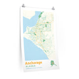Anchorage Alaska City Street Map Poster-Allegiant Goods Co. Vintage Sports Apparel