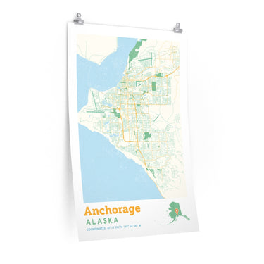 Anchorage Alaska City Street Map Poster-Allegiant Goods Co. Vintage Sports Apparel