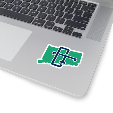 Connecticut Home State Sticker (Green & Navy Blue)-Allegiant Goods Co. Vintage Sports Apparel