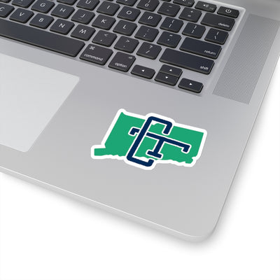 Connecticut Home State Sticker (Green & Navy Blue)-3x3"-Allegiant Goods Co. Vintage Sports Apparel