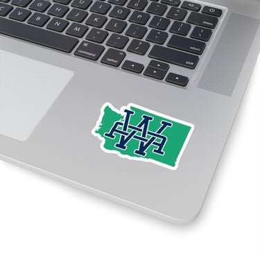 Washington Home State Sticker (Green & Navy Blue)-Allegiant Goods Co. Vintage Sports Apparel