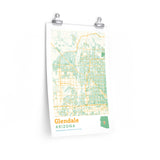Glendale Arizona City Street Map Poster-Allegiant Goods Co. Vintage Sports Apparel