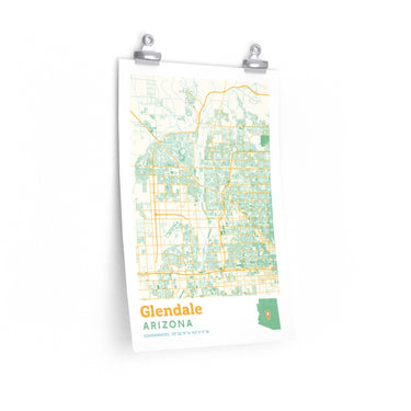 Glendale Arizona City Street Map Poster-Allegiant Goods Co. Vintage Sports Apparel