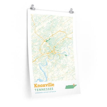 Knoxville Tennessee City Street Map Poster-Allegiant Goods Co. Vintage Sports Apparel