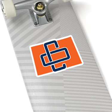 Colorado Home State Sticker (Navy Blue & Orange)-6x6"-Allegiant Goods Co. Vintage Sports Apparel