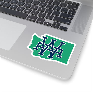 Washington Home State Sticker (Green & Navy Blue)-Allegiant Goods Co. Vintage Sports Apparel