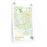 Arlington Texas City Street Map Poster-Allegiant Goods Co. Vintage Sports Apparel