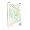 Arlington Texas City Street Map Poster-20″ × 30″-Allegiant Goods Co. Vintage Sports Apparel