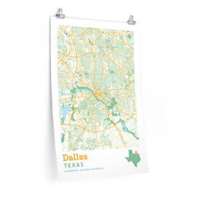 Dallas Texas City Street Map Poster-20″ × 30″-Allegiant Goods Co. Vintage Sports Apparel