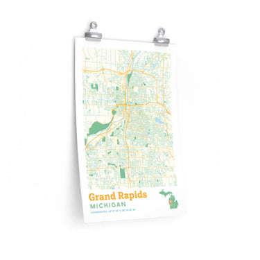 Grand Rapids Michigan City Street Map Poster-Allegiant Goods Co. Vintage Sports Apparel