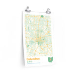 Columbus Ohio City Street Map Poster-Allegiant Goods Co. Vintage Sports Apparel