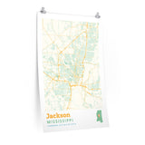Jackson Mississippi City Street Map Poster-Allegiant Goods Co. Vintage Sports Apparel