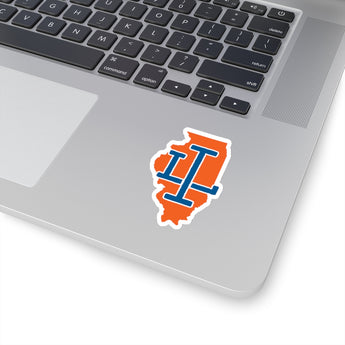 Illinois Home State Sticker (Orange & Royal Blue)-Allegiant Goods Co. Vintage Sports Apparel