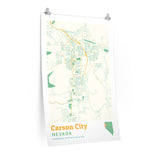 Carson City Nevada City Street Map Poster-Allegiant Goods Co. Vintage Sports Apparel