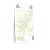 Jackson Mississippi City Street Map Poster-Allegiant Goods Co. Vintage Sports Apparel