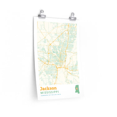 Jackson Mississippi City Street Map Poster-Allegiant Goods Co. Vintage Sports Apparel