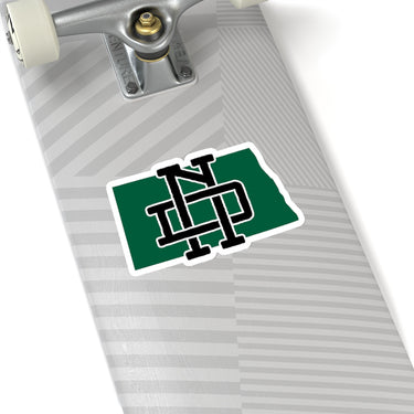 North Dakota Home State Sticker (Black & Forest Green)-Allegiant Goods Co. Vintage Sports Apparel