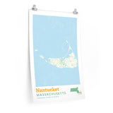 Nantucket Massachusetts City Street Map Poster-Allegiant Goods Co. Vintage Sports Apparel