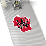 Wisconsin Home State Sticker (Red & Black)-Allegiant Goods Co. Vintage Sports Apparel