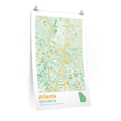 Atlanta Georgia City Street Map Poster-24″ × 36″-Allegiant Goods Co. Vintage Sports Apparel